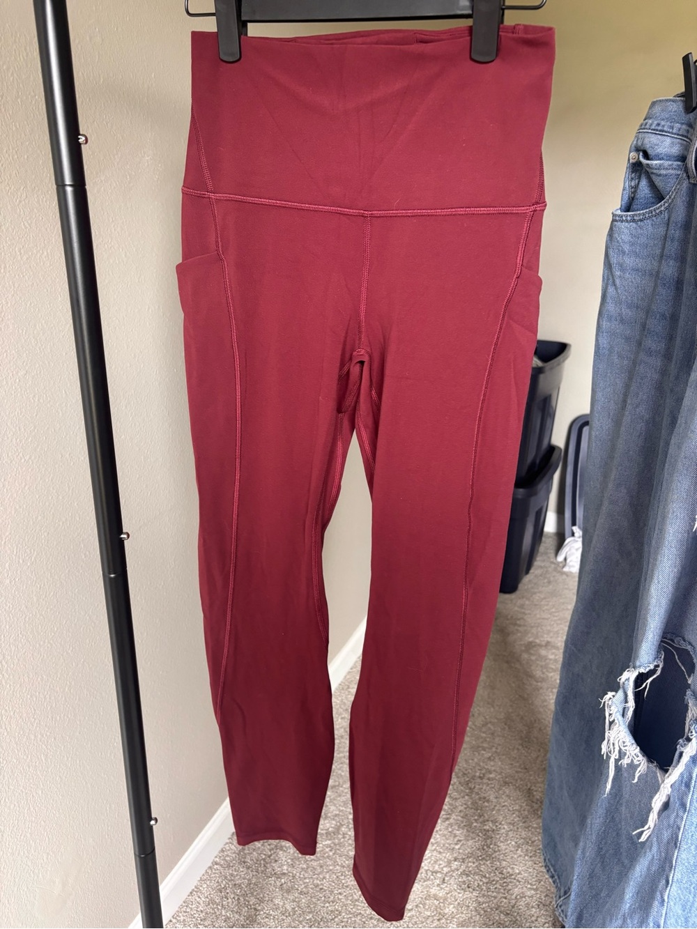 lululemon athletica High-Rise Burgundy Leggings with Side Pockets